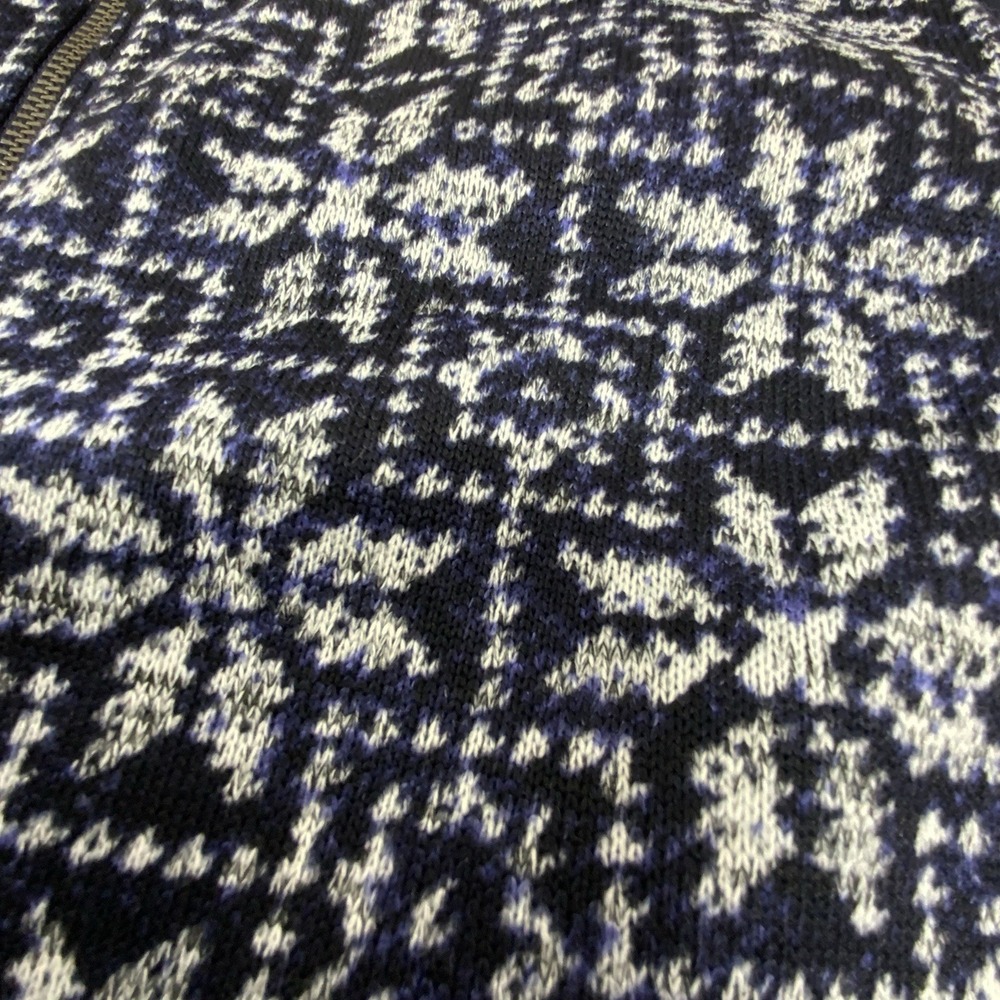 Talbots‎ Knit Vest Full Zip Navy Blue Faux Fur Trim Hood Snow Flake Nordic 2X - Picture 12 of 16